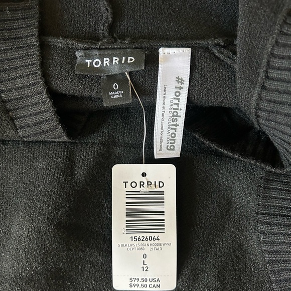 Torrid Black Sweater with Sequin Lips Design - Picture 8 of 10